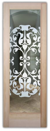 Front Door with a Frosted Glass Toulouse Traditional Design for Semi-Private by Sans Soucie Art Glass