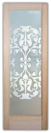 Pantry Door with a Frosted Glass Toulouse Traditional Design for Private by Sans Soucie Art Glass