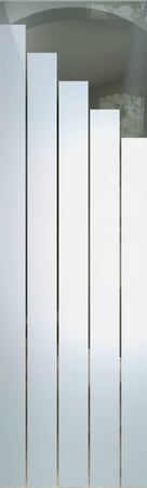 Door Glass Insert with Frosted Glass Geometric Towers Design by Sans Soucie