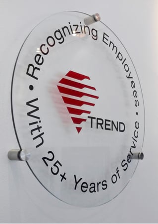 Glass Sign showcasing a Frosted Glass Logos Design with Sandblast Etched Glass Art by Sans Soucie Trend (similar look) Design