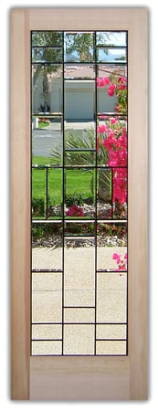 Front Door with a Frosted Glass Vertical Bevels Traditional Design for Not Private by Sans Soucie Art Glass