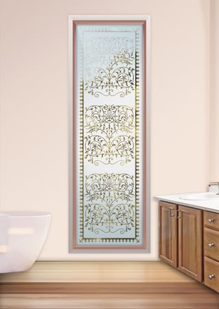 Window with sandblast Frosted Glass Design Art Glass Featuring Sandblast Etched Glass by Sans Soucie