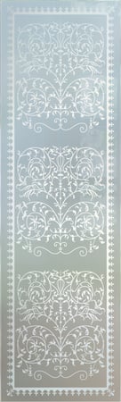 Interior Glass Insert with sandblast Frosted Glass Design Art Glass Featuring Sandblast Etched Glass by Sans Soucie