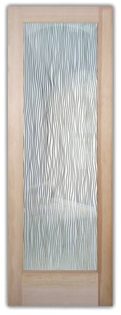 Pantry Door with Frosted Glass Patterns Water Trails Design by Sans Soucie