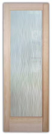 Bathroom Door with Frosted Glass Patterns Water Trails Design by Sans Soucie