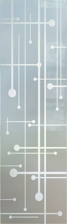 Door Glass Insert with a sandblast Frosted Glass Geometric Design Custom-Designed Decorative Etched Glass
