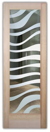 Front Door with Frosted Glass Wildlife Zebra Stripes Design by Sans Soucie