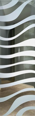 Door Glass Insert with Frosted Glass Wildlife Zebra Stripes Design by Sans Soucie