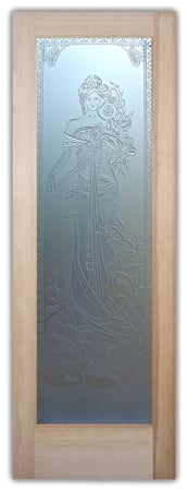 Pantry Door with Frosted Glass Art Deco Printemps Design by Sans Soucie