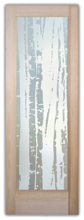 Pantry Door with Frosted Glass Trees Aspen Pattern Design by Sans Soucie