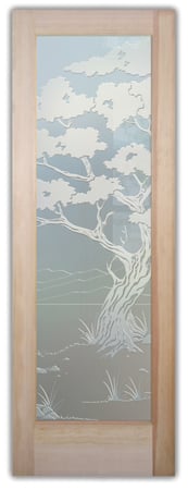 Pantry Door with sandblast Frosted Glass Design Art Glass Featuring Sandblast Etched Glass by Sans Soucie