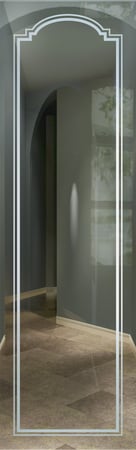 Door Glass Insert with a sandblast Frosted Glass Borders Design Custom-Designed Decorative Etched Glass