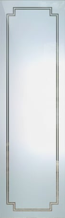 Interior Glass Insert featuring Frosted Glass Design Etched Glass by Sans Soucie Art Glass with Custom Borders Design Basic Stepped Corners Border