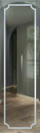 Door Glass Insert with a sandblast Frosted Glass Borders Design Custom-Designed Decorative Etched Glass
