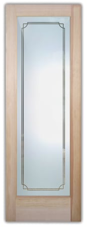 Front Door with a Frosted Glass Concave Overlap Border Borders Design for Semi-Private by Sans Soucie Art Glass