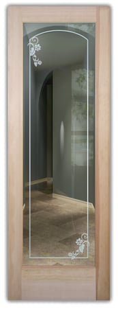 Front Door with a Frosted Glass Gardenia Border Borders Design for Semi-Private by Sans Soucie Art Glass