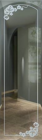 Door Glass Insert featuring a Frosted Glass Borders Design Sandblast Etched Glass Ivy Border Design by Sans Soucie