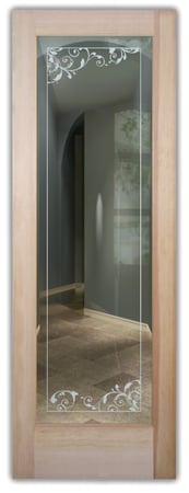 Front Door featuring Frosted Glass Design Etched Glass by Sans Soucie Art Glass with Custom Borders Design McBeth Border