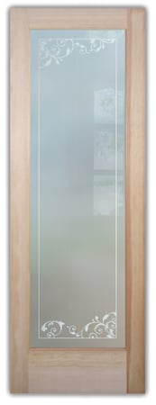 Interior Door featuring Frosted Glass Design Etched Glass by Sans Soucie Art Glass with Custom Borders Design McBeth Border