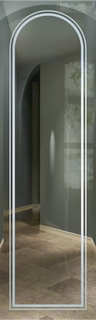 Door Glass Insert with Frosted Glass Borders Radius Border Design by Sans Soucie