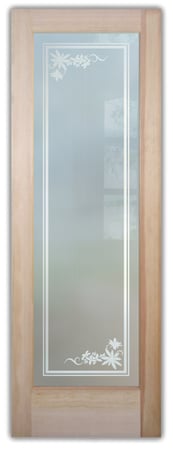 Interior Door with Frosted Glass Borders Spring Flowers Border Design by Sans Soucie