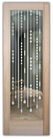 Front Door with a sandblast Frosted Glass Traditional Design Custom-Designed Decorative Etched Glass