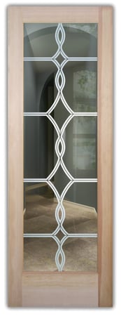 Front Door featuring Frosted Glass Design Etched Glass by Sans Soucie Art Glass with Custom Traditional Design Diamond Beads