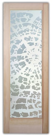 Pantry Door featuring Frosted Glass Design Etched Glass by Sans Soucie Art Glass with Custom Trees Design Grain