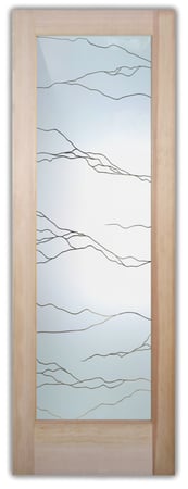 Pantry Door with a Frosted Glass Granite Abstract Design for Semi-Private by Sans Soucie Art Glass