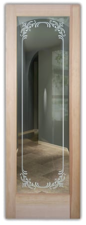 Front Door with a Frosted Glass Lenora Border Borders Design for Semi-Private by Sans Soucie Art Glass
