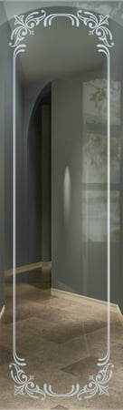 Door Glass Insert with a Frosted Glass Lenora Border Borders Design for Semi-Private by Sans Soucie Art Glass