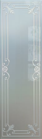 Interior Glass Insert with a Frosted Glass Miranda Wrought Iron Design for Semi-Private by Sans Soucie Art Glass