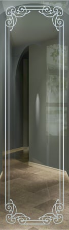 Door Glass Insert with a Frosted Glass Naples Border Borders Design for Semi-Private by Sans Soucie Art Glass