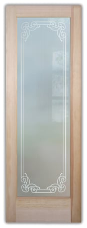 Interior Door with a Frosted Glass Naples Border Borders Design for Semi-Private by Sans Soucie Art Glass
