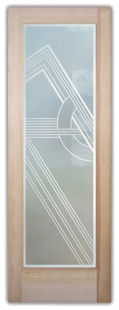 Pantry Door with Frosted Glass Geometric Odyssey B Design by Sans Soucie