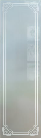 Interior Glass Insert featuring a Frosted Glass Borders Design Sandblast Etched Glass Parisian Border Design by Sans Soucie