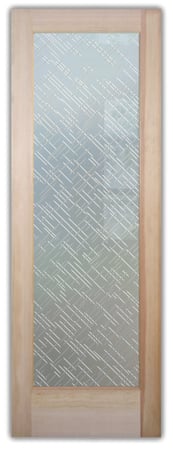 Pantry Door with Frosted Glass Geometric Picks Design by Sans Soucie