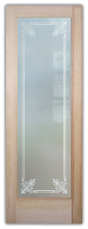 Interior Door featuring a Frosted Glass Traditional Design Sandblast Etched Glass Rochelle Design by Sans Soucie