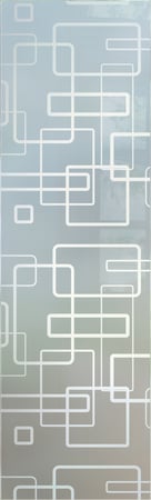 Door Glass Insert showcasing a Frosted Glass Geometric Design with Sandblast Etched Glass Art by Sans Soucie Soft Squares Design