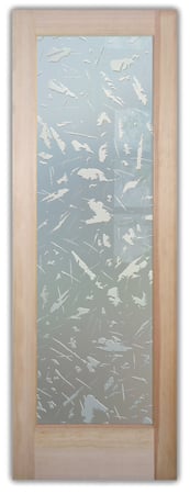 Pantry Door with a Frosted Glass Spatter Patterns Design for Private by Sans Soucie Art Glass