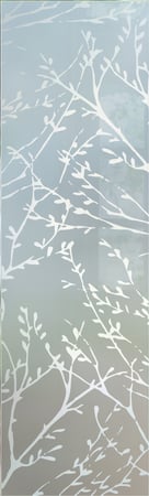 Door Glass Insert showcasing a Frosted Glass Patterns Design with Sandblast Etched Glass Art by Sans Soucie Spring Sprigs Design