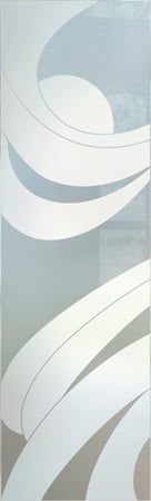 Interior Glass Insert with a Frosted Glass Streamers Geometric Design for Semi-Private by Sans Soucie Art Glass
