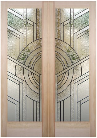 Pantry Door with sandblast Frosted Glass Design Art Glass Featuring Sandblast Etched Glass by Sans Soucie
