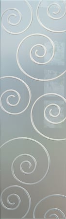 Interior Glass Insert with a Frosted Glass Swirls Geometric Design for Semi-Private by Sans Soucie Art Glass