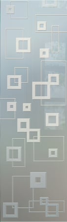 Interior Glass Insert featuring Frosted Glass Design Etched Glass by Sans Soucie Art Glass with Custom Geometric Design Synergy