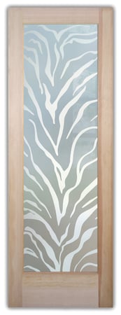 Pantry Door with Frosted Glass Wildlife Tiger Stripes Design by Sans Soucie