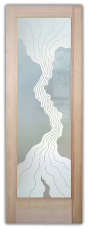 Pantry Door with sandblast Frosted Glass Design Art Glass Featuring Sandblast Etched Glass by Sans Soucie