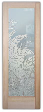 Pantry Door with a Frosted Glass Tropical Paradise Tropical Design for Private by Sans Soucie Art Glass