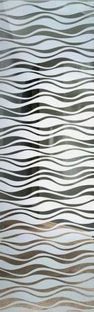 Interior Glass Insert featuring Frosted Glass Design Etched Glass by Sans Soucie Art Glass with Custom Patterns Design Wavy