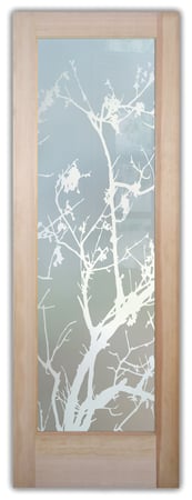 Pantry Door with Frosted Glass Asian Wild Cherry Design by Sans Soucie